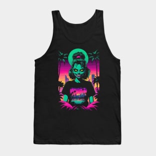 Zombie Synthwave Girl Tank Top